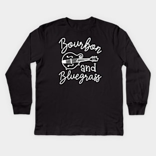 Bourbon and Bluegrass Mandolin Kids Long Sleeve T-Shirt